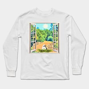 Garden View with a Kookaburra Long Sleeve T-Shirt